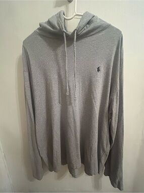 Polo by Ralph Lauren Heather Gray Hoodie shirt/lightweight jersey hoodie.